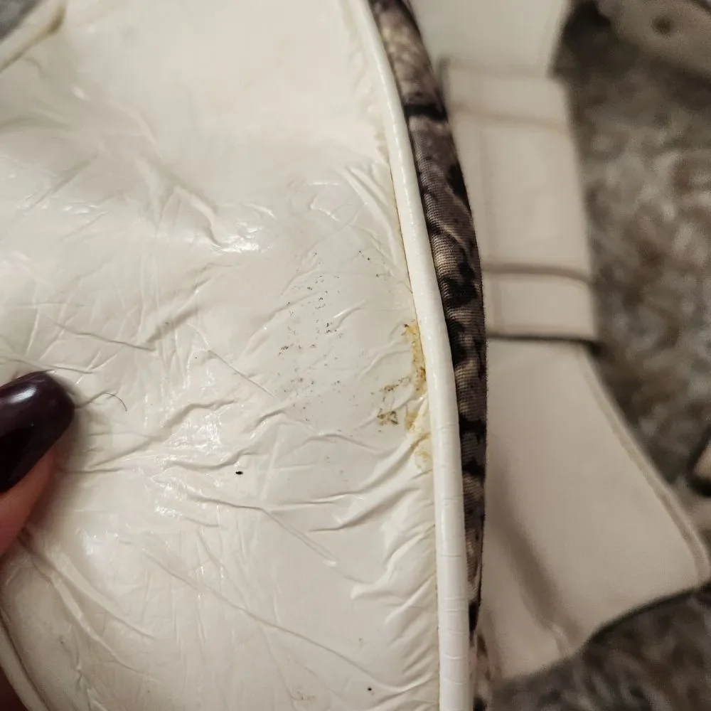 Unbranded Snakeskin Print White‎ Vegan Leather Handbag